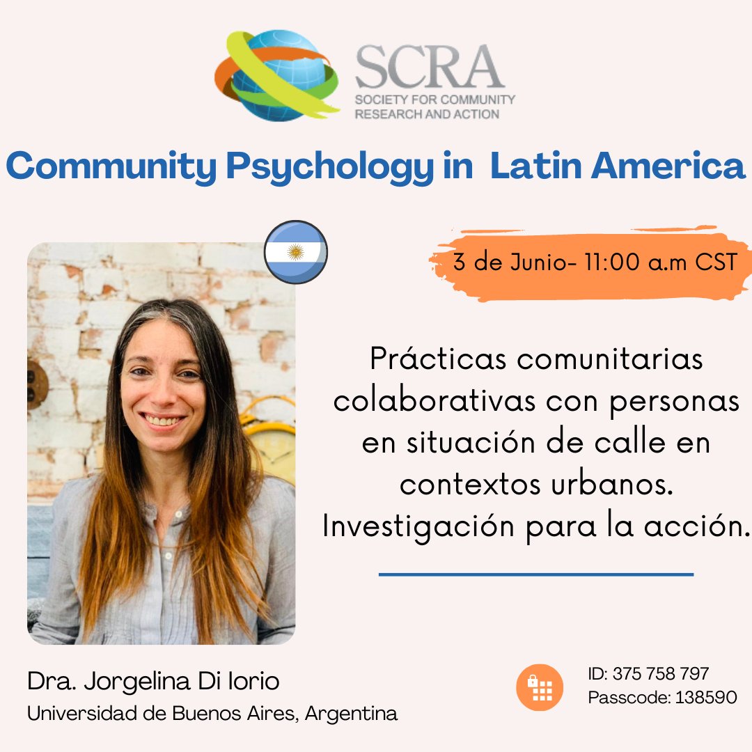 scra's tweet photo. Join us for our coming series on Community Psychology in Latin America. https://t.co/2JHN4Siqpf