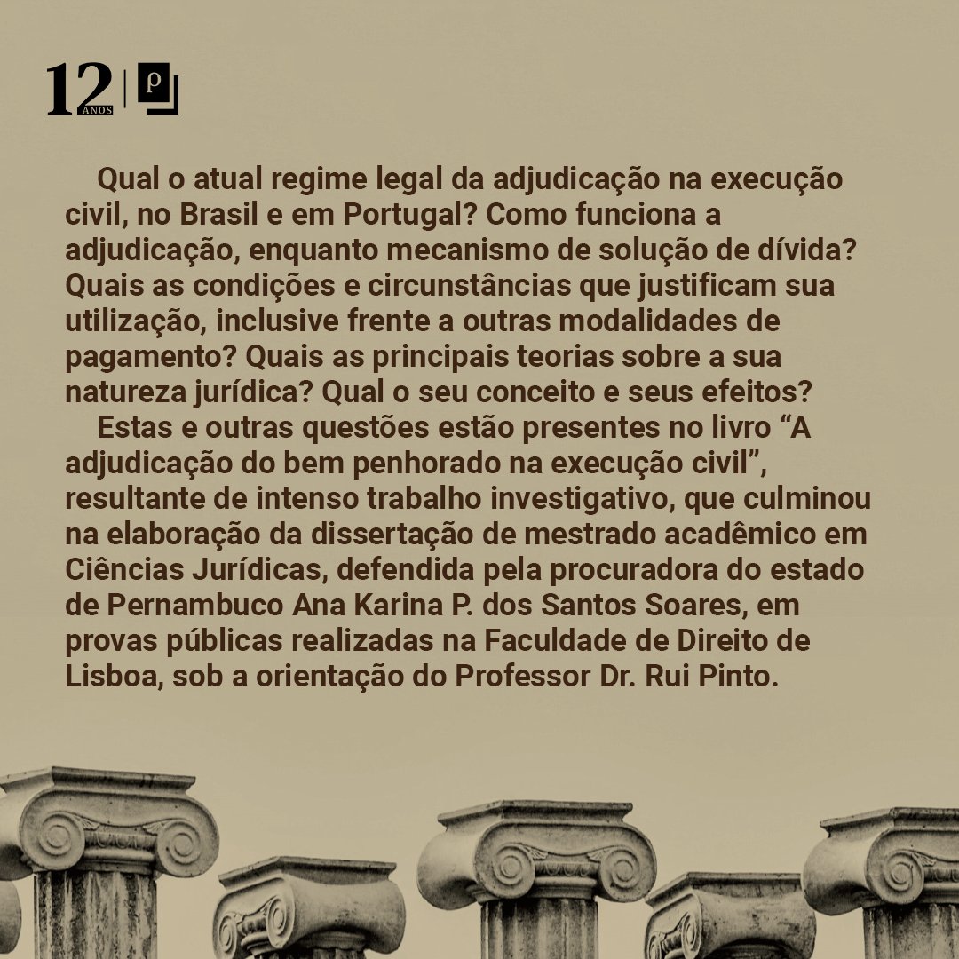 Paco_Editorial's tweet photo. Confira o texto da autora Ana Karina Pereira, sobre sua obra “A Adjudicação Do Bem Penhorado Na Execução Civil", publicada pela Paco Editorial.

Encontre em: https://t.co/pzm0EAcCXp

Conheça nossa loja virtual! 
https://t.co/BVIhYELicJ

#pacolivros #pacoeditorial #livros #autor https://t.co/OcuiOlgwVr