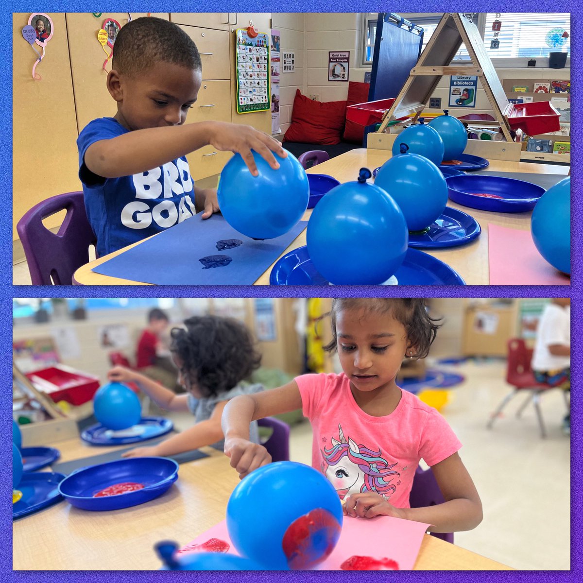 MarilynLoftus9's tweet photo. Balloon Paintings!  #nbtpreschoolunited  #parsonspride #Truenorthbrunswick #peacelovepreschool  #ballstudy https://t.co/OFCLhQsDS8