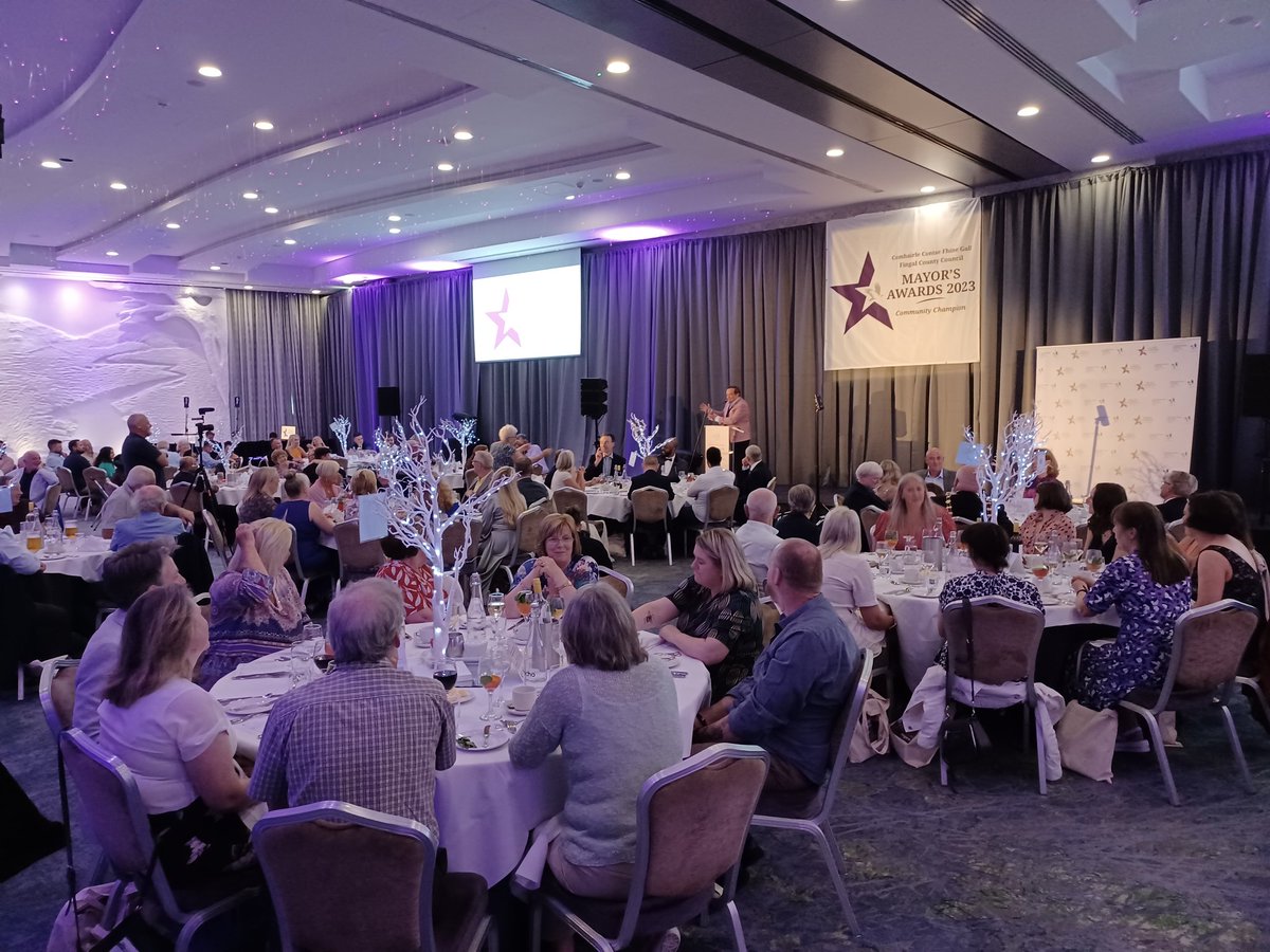 Delighted to be hosting the #MayorsAwards2023 in Blanchardstown tonight. So many inspirational stories of Community Champions from right across #Fingal.