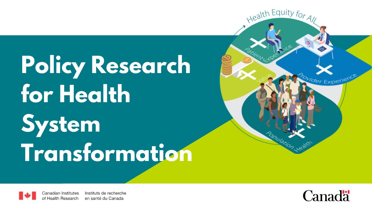 Institute of Health Services & Policy Research (@ihspr_isps_cihr) on Twitter photo Today, CIHR & partners are pleased to announce 60 projects funded in the Policy Research for Health System Transformation grants. These grants will generate evidence to inform policies for high-performing health systems: shorturl.at/eqxDY
<a href="/ONThealth/">Ontario Ministry of Health</a> <a href="/NBHRF/">ResearchNB | RechercheNB</a> <a href="/_SHRF_/">Saskatchewan Health Research Foundation - SHRF</a> <a href="/FRQS1/">FRQ - secteur Santé</a> Today, CIHR & partners are pleased to announce 60 projects funded in the Policy Research for Health System Transformation grants. These grants will generate evidence to inform policies for high-performing health systems: shorturl.at/eqxDY
<a href="/ONThealth/">Ontario Ministry of Health</a> <a href="/NBHRF/">ResearchNB | RechercheNB</a> <a href="/_SHRF_/">Saskatchewan Health Research Foundation - SHRF</a> <a href="/FRQS1/">FRQ - secteur Santé</a>