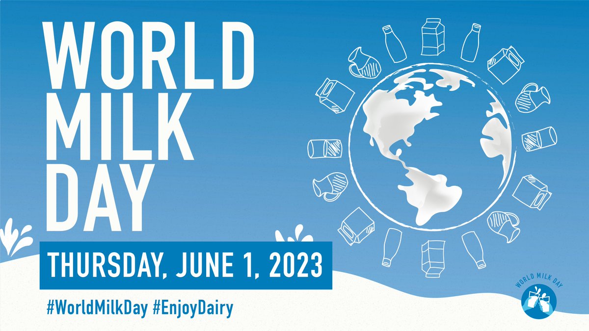 1 de Junio #DíaMundialdelaLeche
Celebremos!!! 🐮🌎
El Día Mundial de la Leche fue establecido en 2001 por la Organización de las Naciones Unidas para la Agricultura y la Alimentación (FAO) para reconocer la importancia de la leche como alimento mundial.
#WorldMilkDay #EnjoyDairy