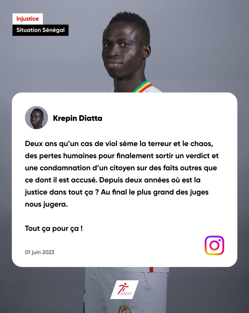 Krepin Diatta réagit à la situation du Sénégal et à l’injustice.

#Freesenegal