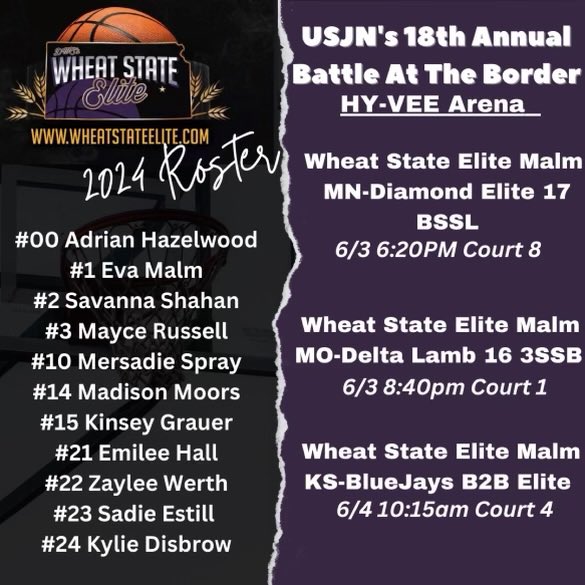 2 more days until we are in KC! Here’s our schedule!