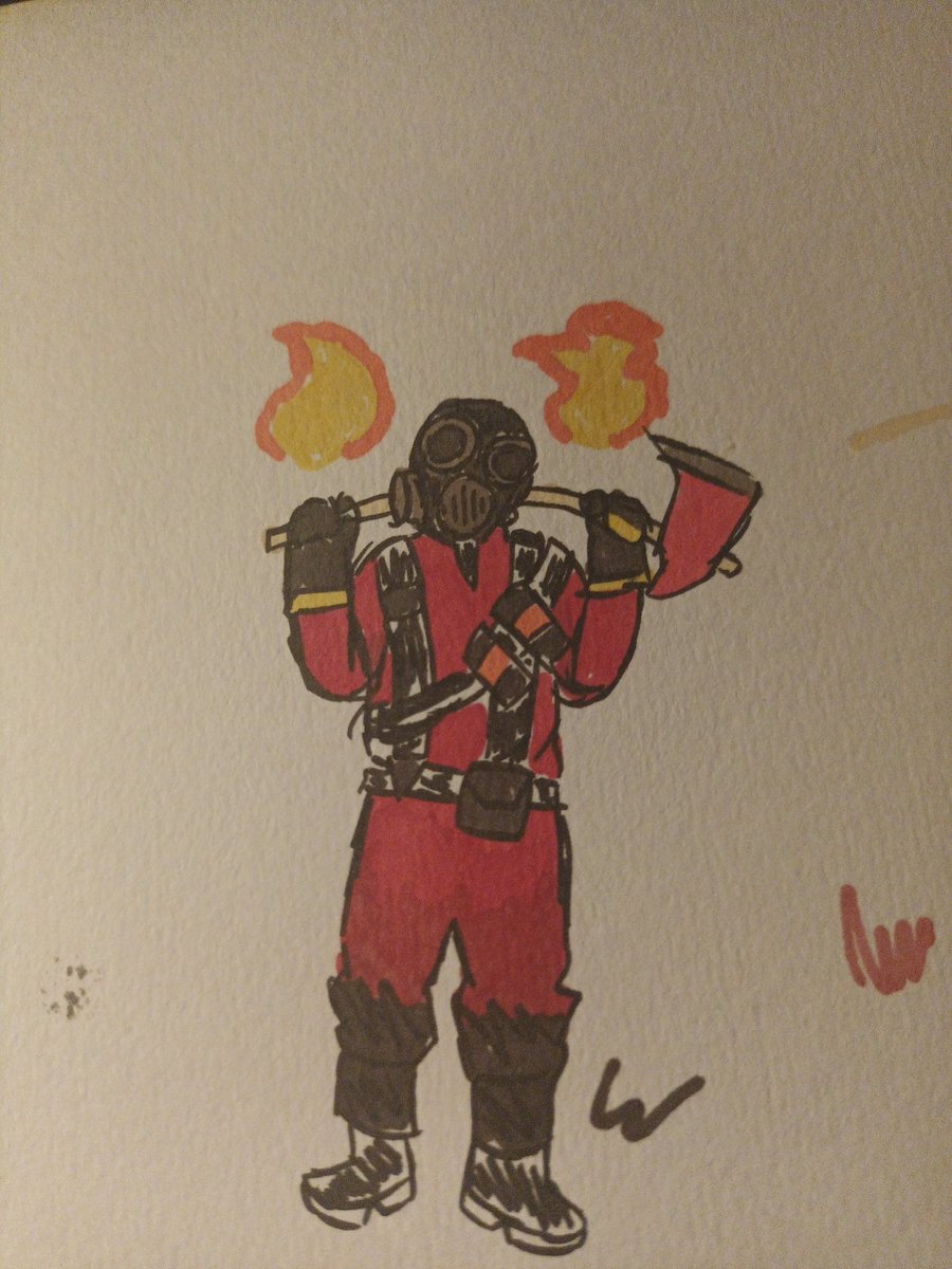 #tf2 pyro 
I know like my drawings and stuff are very 'primitive' iguess but for me atleast it's pretty cool