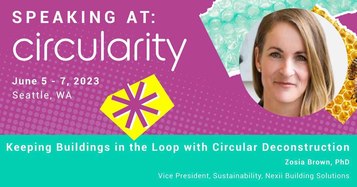 Join <a href="/zosia_brown/">Zosia Brown</a> at <a href="/GreenBiz/">Green Biz</a>'s #Circularity23 conference next week to talk about "Keeping Buildings in the Loop with Circular Deconstruction"