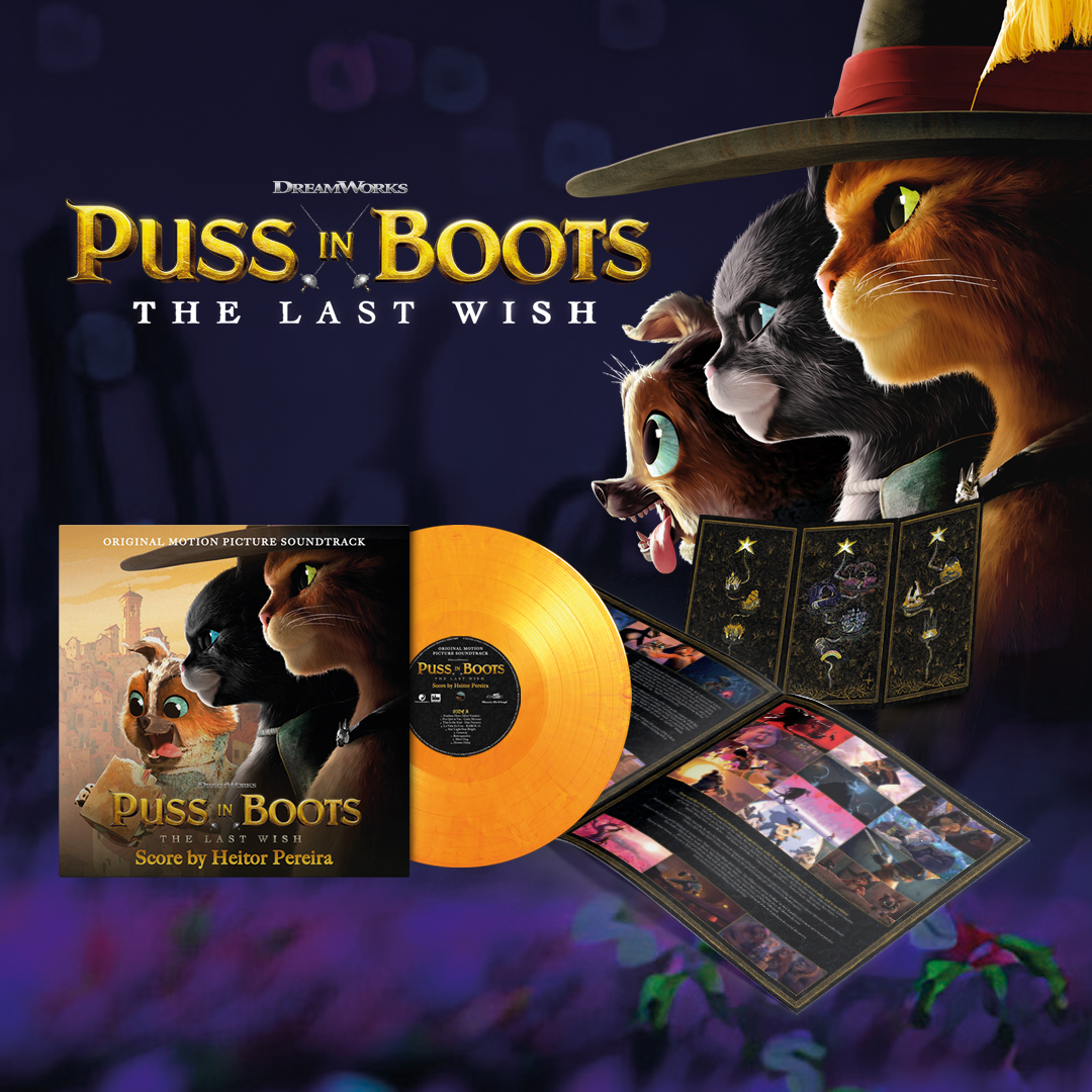 Our wishes are coming true, as Heitor Pereira’s Original Soundtrack for #PussInBoots: The Last Wish is now available on purr-fect coloured vinyl. Make sure to grab yourself a copy of the shop exclusive or limited edition. Buy it now from @MusicOnVinyl: dwan.im/3IQIg6o