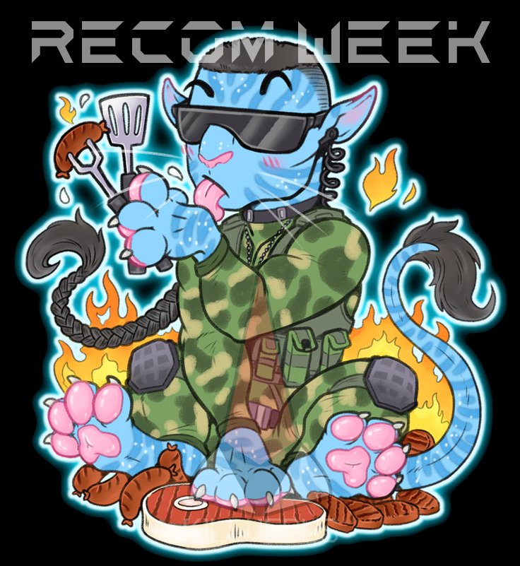 Killveous's tweet photo. Where would Prager be with our dear Mansk for #RecomWeek! Presented lovingly here by a loyal staff member of our #CFz2023 with soft fluffy beans, Mansk is our famous meme grill master and with paws like big oven gloves he will suffer no burns at his delicious flame grill 🔥 https://t.co/DOCzdbAis4