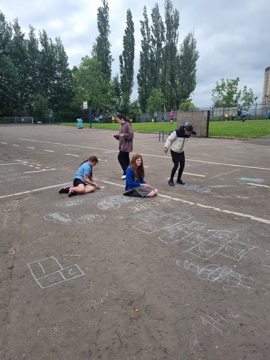 P7 enjoyed taking part in some playground games during our outdoor learning today. We played hopscotch, skipping, and some fun parachute games. P1 and P1/2 also joined us and had fun trying out new games. <a href="/MissMcCallumMPS/">Miss McCallum</a> <a href="/MrsMeekMPS/">Mrs Meek</a>