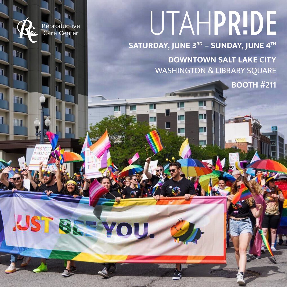 Reproductive Care Center (@reprocarecenter) on Twitter photo RCC will be at <a href="/UtahPrideCenter/">Utah Pride Center</a> Festival this weekend in Downtown Salt Lake City! Come stop by Booth 211 to learn more about #LGBTQ+ family building. 🌈
🎟️ Get tickets and more information: utahpride.org/tickets RCC will be at <a href="/UtahPrideCenter/">Utah Pride Center</a> Festival this weekend in Downtown Salt Lake City! Come stop by Booth 211 to learn more about #LGBTQ+ family building. 🌈
🎟️ Get tickets and more information: utahpride.org/tickets