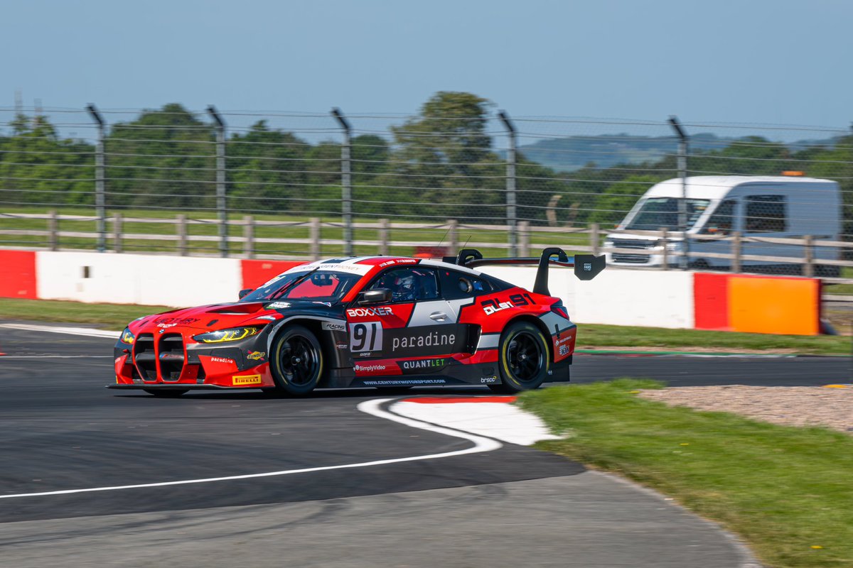 The BMW M4 GT3 of @Century_Msport going through the Fogarty Esses @DoningtonParkUK during the @BritishGT last Saturday