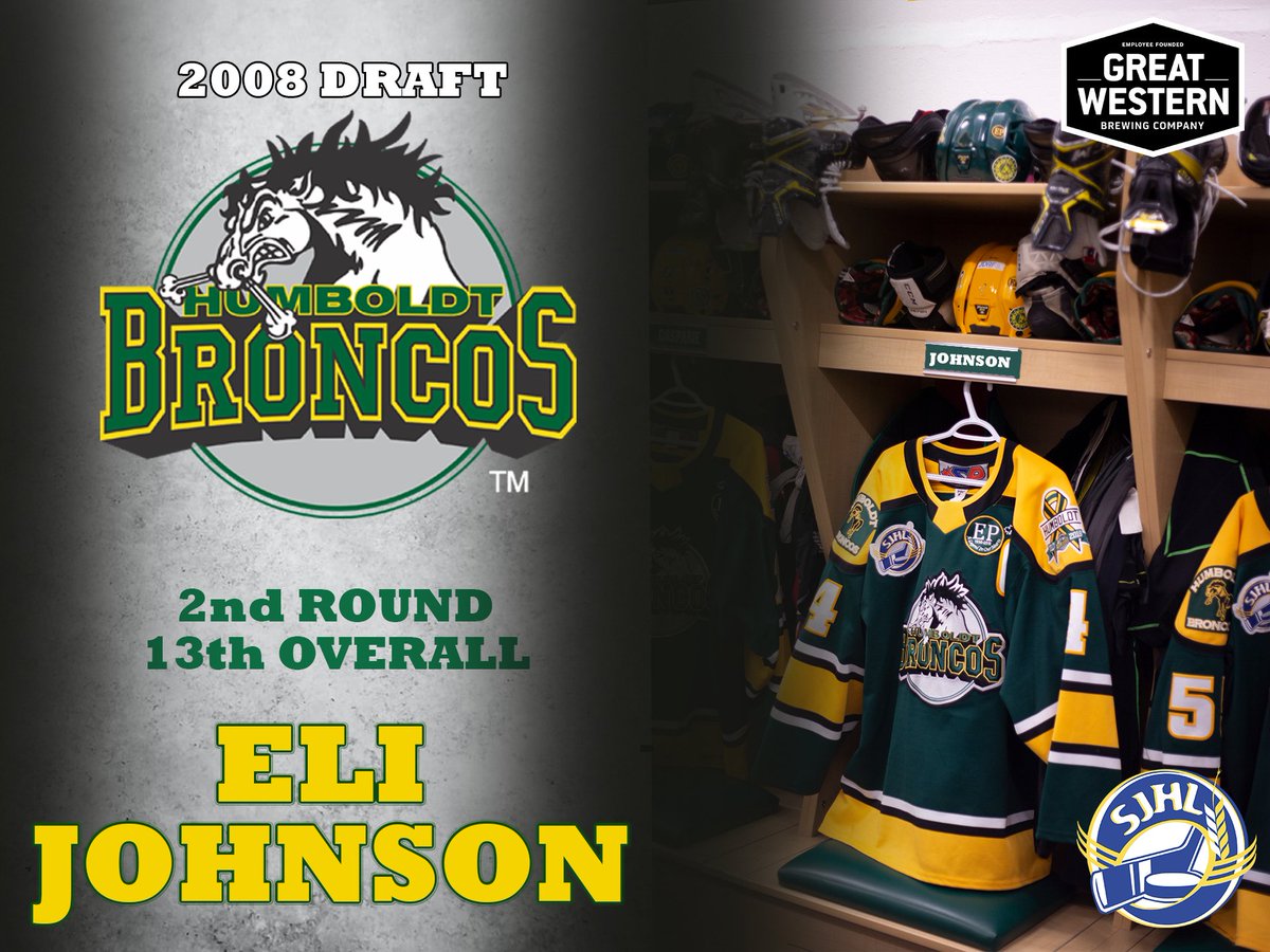 With the 13th overall pick in the second round of the 08 draft, sponsored by Great Western Brewing, the Humboldt Broncos are proud to select Eli Johnson.
Welcome to the Broncos 🐎