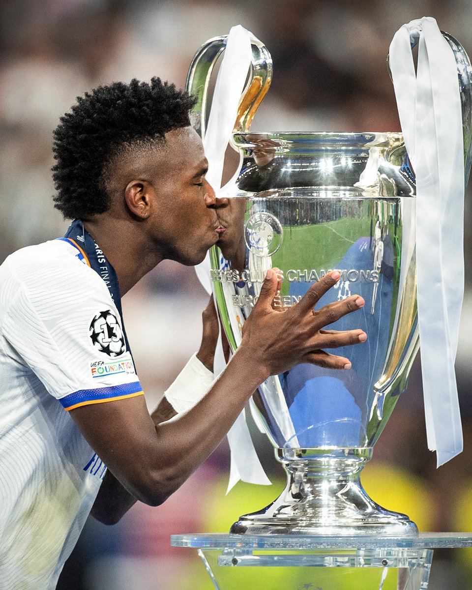 Vini Jr touching the UCL trophy 😂😂😂