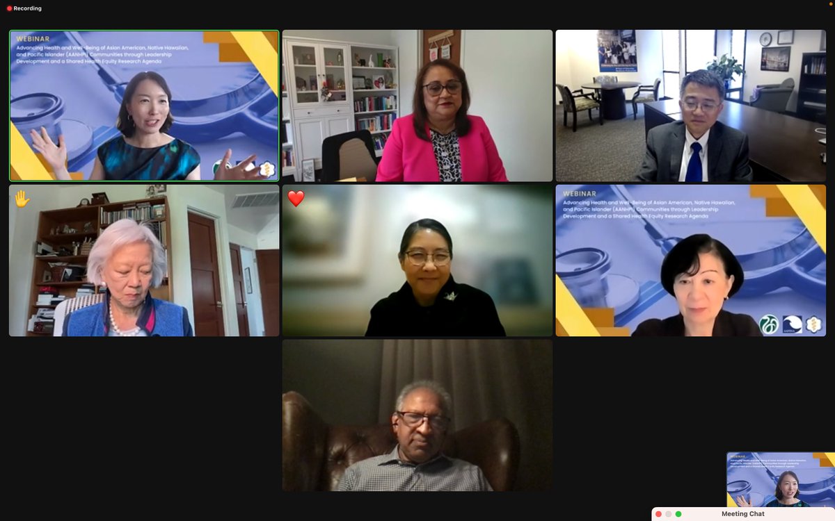 Wonderful leadership pearls from this amazing panel @theNAMedicine #AANHPI webinar that included @JingWangPhDRN @sharon_inouye @Drlinzhan @HuanbiaoMo @USFNurseDean Kumar Sharma & Phyllis Wise