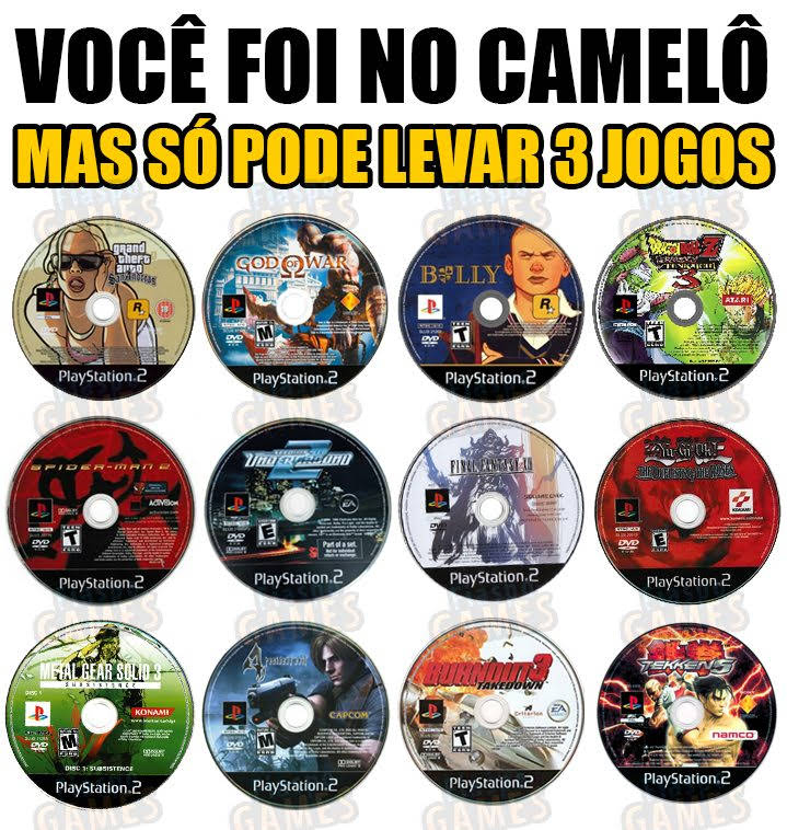 3 Jogos Ps2 A Sua Escolha Patch Pergunte .