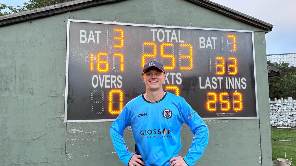 Well, what can we say? This kid can bat!!!!

Baylee Foote smashed his way to an unbeaten 167no this evening in our T20 encounter with Hayfield.

His score came in only 68 balls and included 13 fours and an amazing 14 sixes at a strike rate of 245.59!!!!