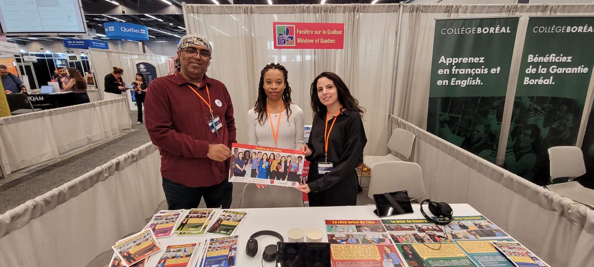 QuebecWindow's tweet image. Please visit us @ZmqGlobal Day 2: showcasing the project @QuebecWindow on #diversity #inclusion at workplace in #Quebec led by CEO @hilmiq funded by @CdnHeritage at Salon De L&apos;Immigration De L&apos;Integration Au Quebec (Quebec Immigrant) in #Montreal. Plz visit us: