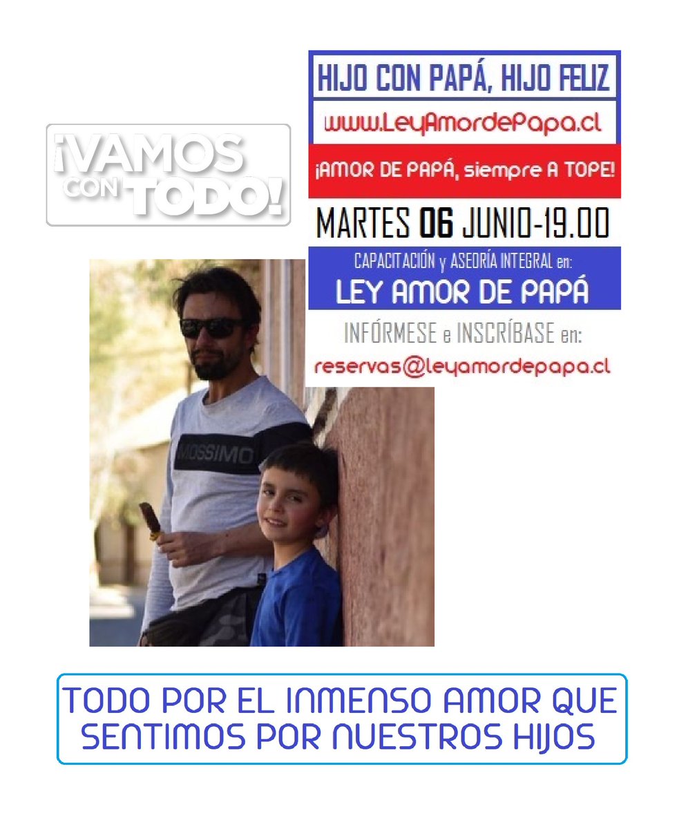 AmordePapa's tweet photo. SABEMOS TOMAR EL CAMINO CORRECTO PARA DEFENDER CON TODO LOS DERECHOS DE NUESTROS HIJOS

¿HASTA CUÁNDO ESPERARÁ PARA DEFENDER SUS DERECHOS?

Le recordamos: ¡CONTINÚAN NUESTRAS EXITOSAS CAPACITACIONES PERSONALIZADAS ONLINE! 

INFÓRMESE/INSCRÍBASE en mail: reservas@leyamordepapa.cl https://t.co/BB2OITjRma