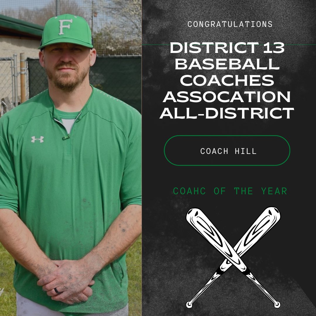 Congratulations to the following.  Coach Hill was named to the District 13 Coaches Association Coach of the Year.