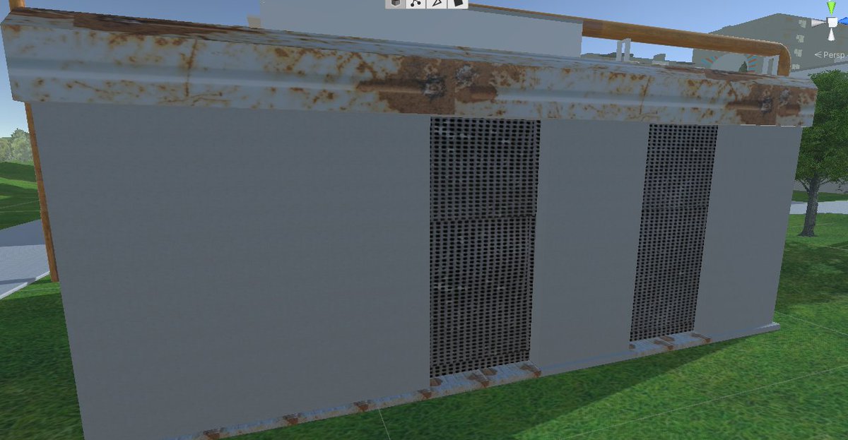 Adding more details to the levels. 
This building for instance is an old electrical substation

#indiedev #gamedev #indiegame #gamedevelopment #workinprogress #unity3d
