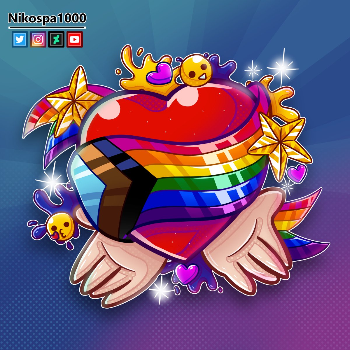 All Out With Pride ❤️😀⭐🏳️‍🌈

Happy Pride Month (LGBT+) 🏳️‍🌈

Challenged By @thiefoworld on DeviantArt

Link: deviantart.com/team/journal/L…

#Cartoon #CartoonArt #CartoonArtist #Art #Artist #Love #Emoji #Star #PrideMonth #PrideMonth2023 #LGBT #AllOutWithPride #dapride2023 #pride