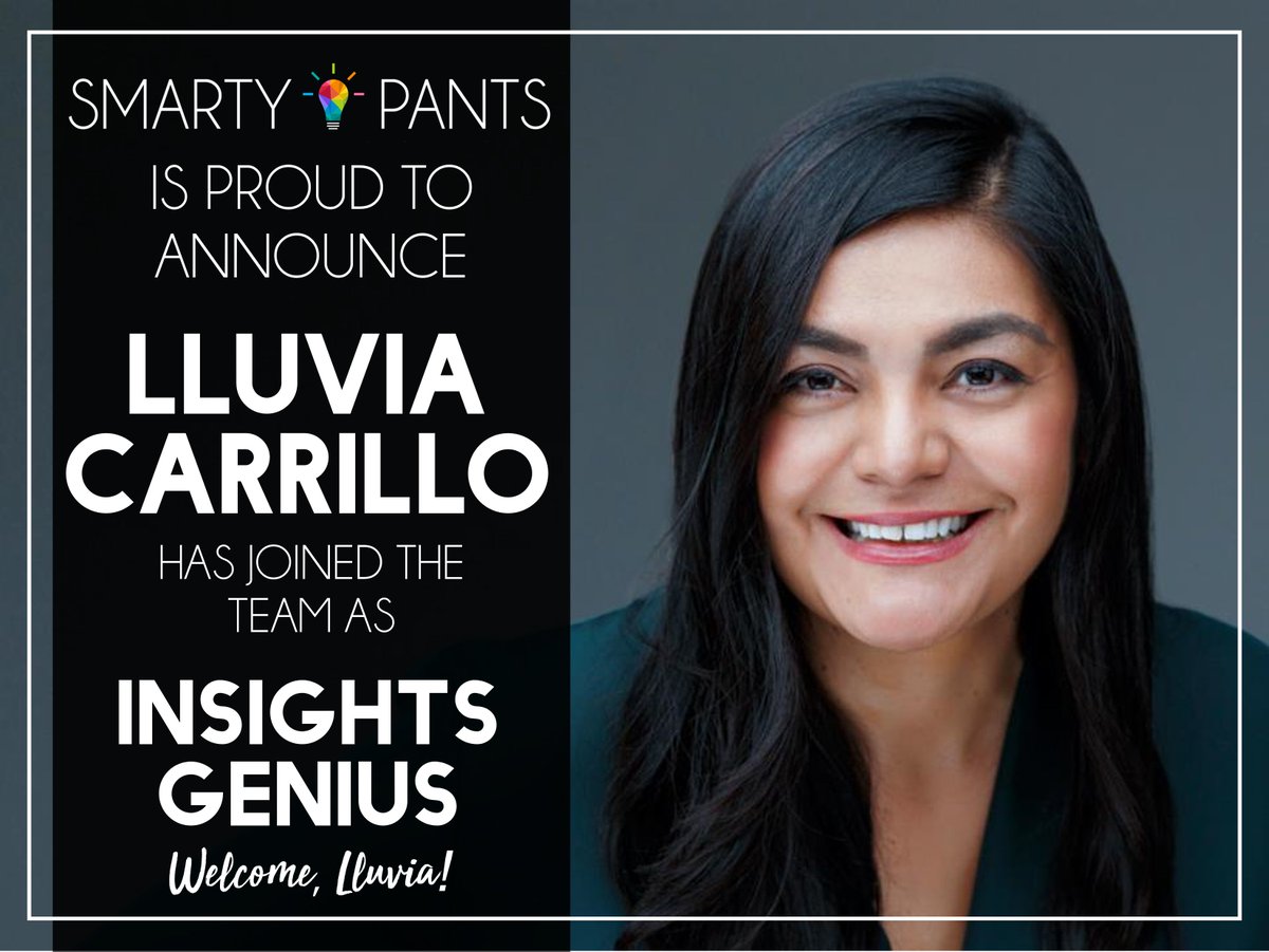 Join us in welcoming our newest Insights Genius, Lluvia Carrillo! Lluvia brings to Smarty Pants more than a decade of qualitative research experience leading domestic and international initiatives across categories and cultures. 

#SmartyPantsTalent
