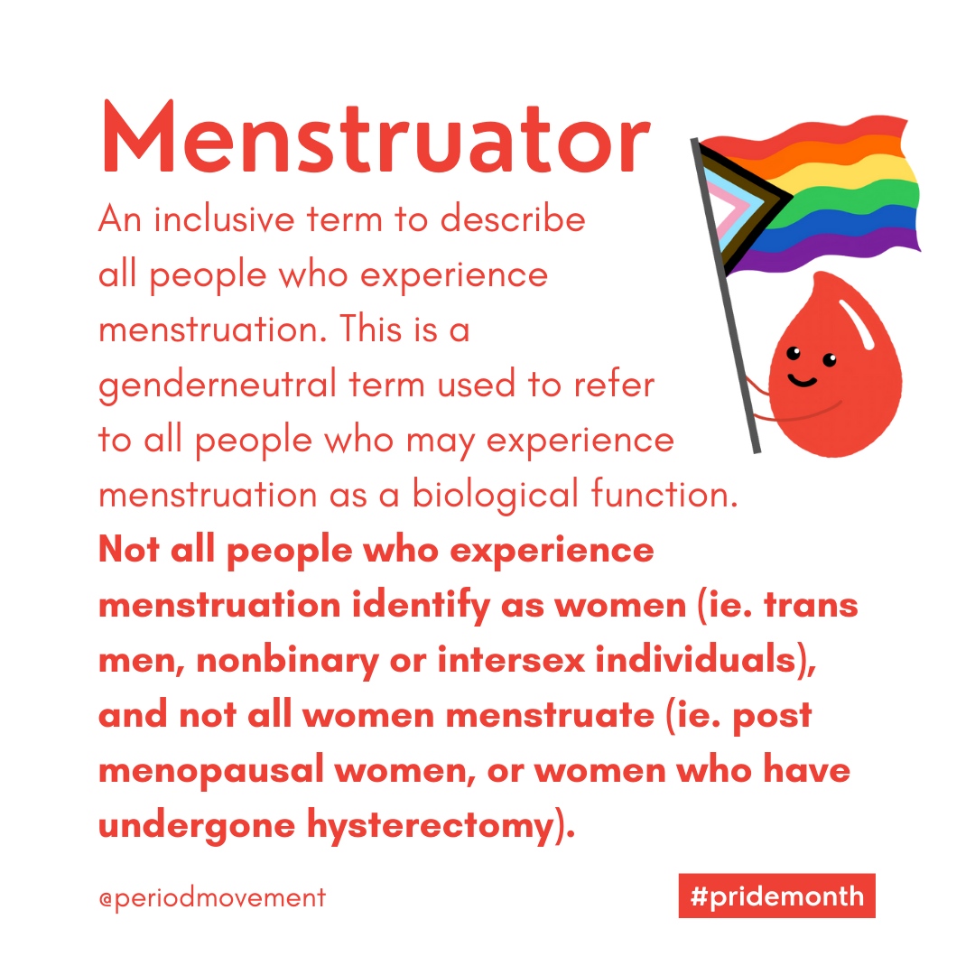 Kicking off #pridemonth with an important reminder! 

The language of the menstrual movement must catalyze greater advocacy and be inclusive of the diverse experiences within the global menstrual community!  🏳️‍🌈 🏳️‍⚧️🩸