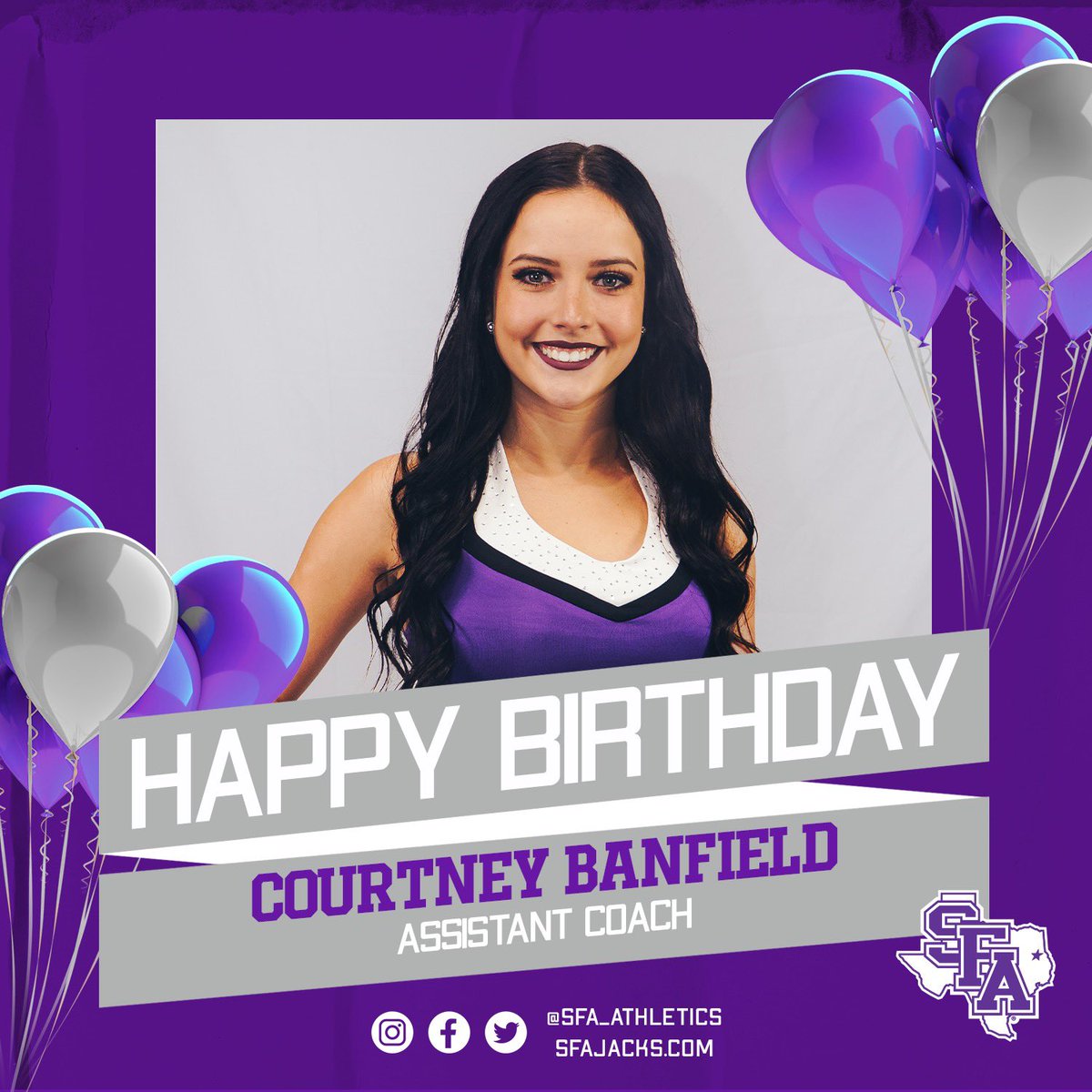 SFA_Dance_Team's tweet photo. From Captain to Coach, Happy Birthday Coach Courtney! Hope you’ve had an amazing day 🥳

#AxeEm x #RaiseTheAxe x #pmfl https://t.co/lYqa8j3yvO