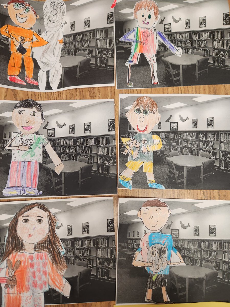 I love a cross curricular project! Our kindergarten students, @AnnetteEJanssen our fabulous librarian, & I, collaborated using  @MoWillems Knuffle Bunny series! @BCreekElem @NewHanoverCoSch @NCArtEdA
