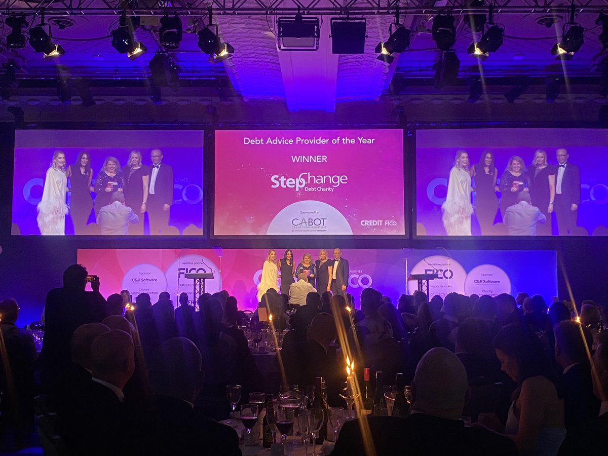 Credit_Strategy's tweet photo. The Debt Advice Provider of the Year sponsored by @CabotFinancial goes to… @StepChange! Congratulations on being a winner at this year’s #CreditAwards 👏🏽

Well done to @Money_Advice for being highly commended for this award! https://t.co/jFNw0PmAJk
