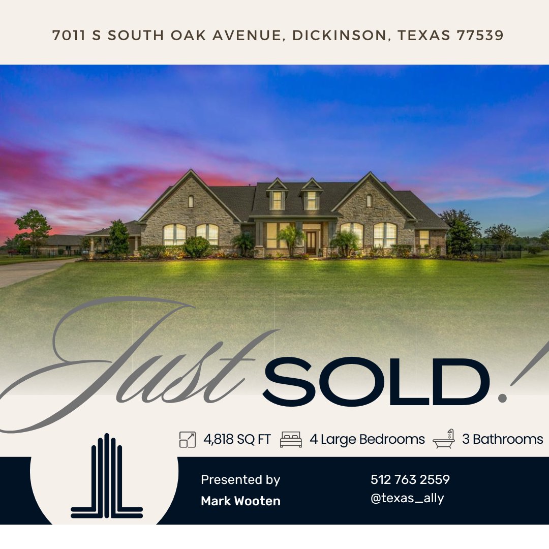 Just sold!
.
.
.
.
.
.
#HoustonRealEstate #HoustonHomes #SoldinHouston #HoustonProperties #HoustonHomeSales #HoustonRealtor #HoustonTX #HoustonLiving #TexasRealEstate #RealEstateInvesting #RealEstateSales #PropertySold #HomeSelling #InvestmentProperty #NewHomeOwners
