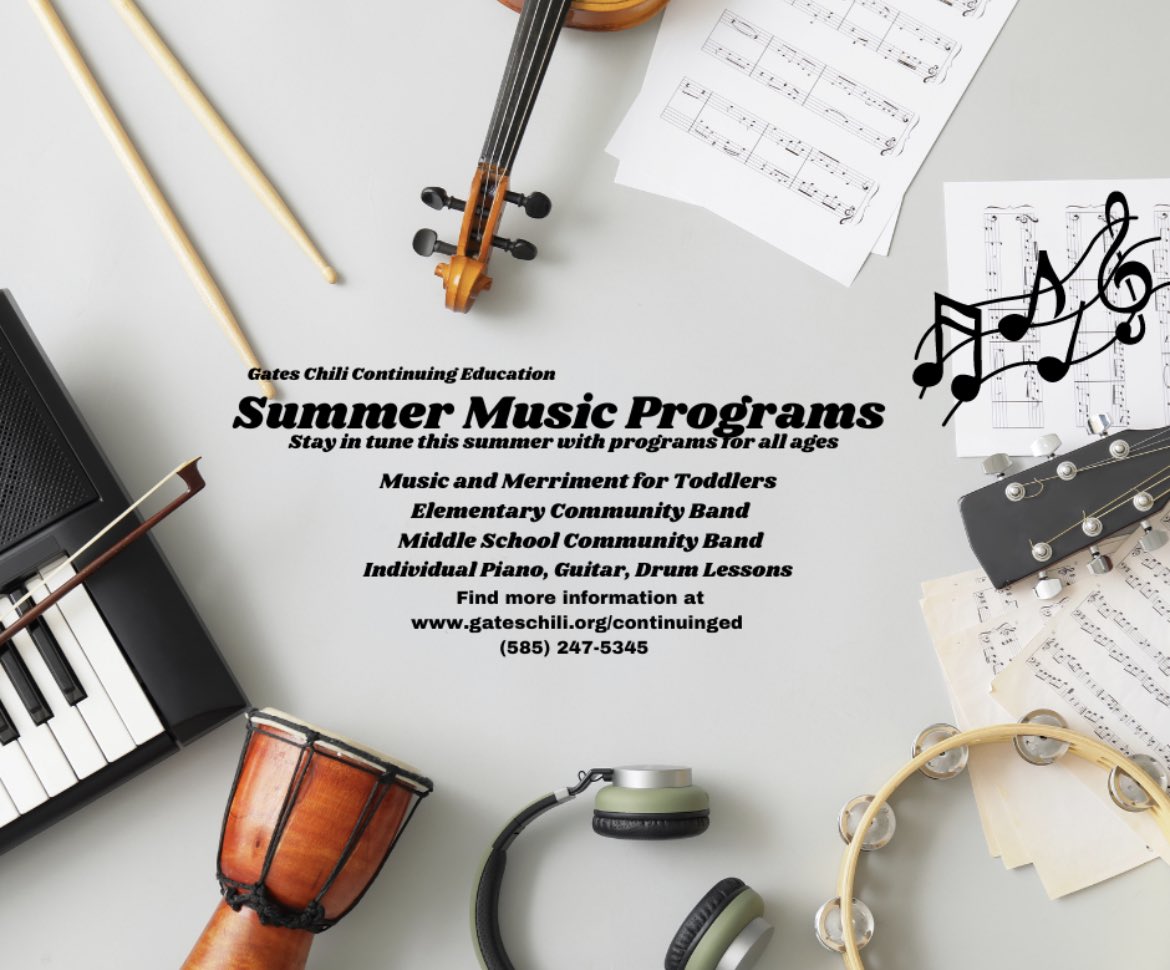 GC_ContinuingEd's tweet image. Create beautiful music this summer at GCSD!