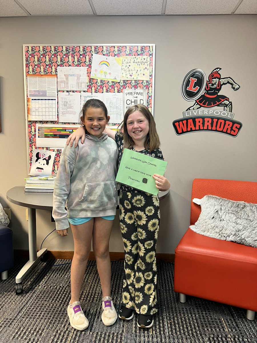 AmyGodkin's tweet photo. More days of earned lunch with the principal. So proud of all MRE students for earning warrior bucks!#mrerocks https://t.co/9JkeRgbFKu