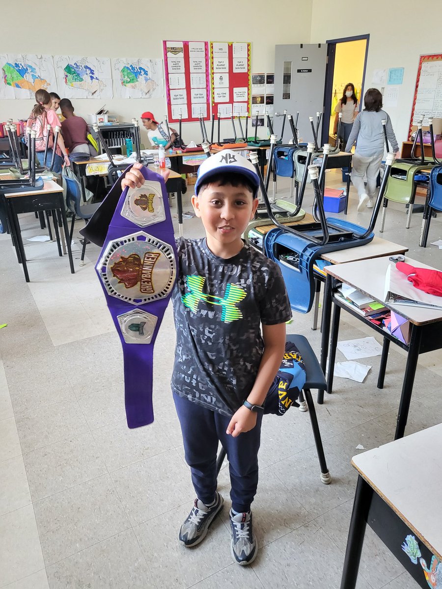 We have our first place player for May from my gamified classroom! This is his second belt! Almost done our class game, who will be my top player this year?  @centralspry #GameMyClass #xplap #TGEChat