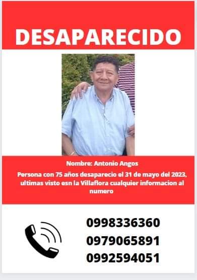 Por favor a la comunidad de twitter ayuden me a localizar a mi Abuelito 😢

#Ecuador #Quito #Villaflora #Centro #CentroHistorico #Desaparecido