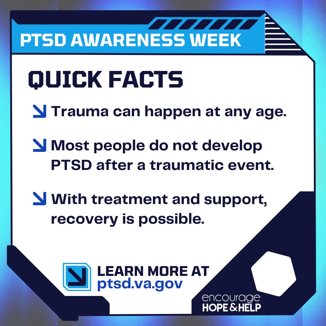 June is #PTSDAwareness Month. Learn what #PTSD is, who it affects, and how it can be treated. Join the national conversation on <a href="/VA_PTSD_Info/">Nat'l Ctr. for PTSD</a>’s Facebook page: facebook.com/VAPTSD.