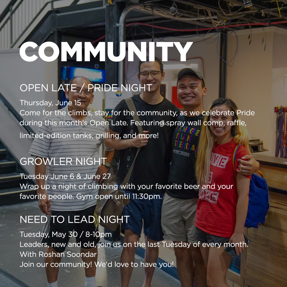 ClimbRockClub's tweet photo. We've got a lot going on this month and we can't wait to share it with you! #therockclub #climb #PrideMonth2023 https://t.co/XuKBZpF0dd