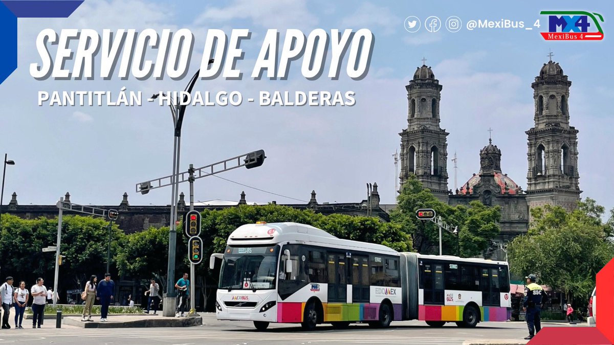 En apoyo a la Línea 1 del Metro de la #CDMX en #Mexibus4 brindamos servicio de apoyo, en las estaciones #Pantitlán #Hidalgo y #Balderas de:
🗓️lunes a sábado 
🕣06:00 a 23:30 hrs