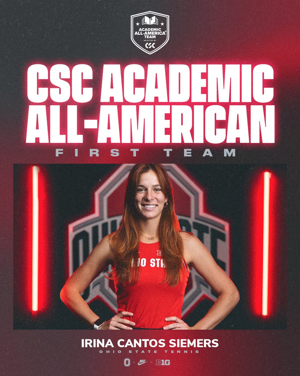 An outstanding honor for an outstanding Buckeye!

Congrats to 𝙄𝙧𝙞𝙣𝙖 𝘾𝙖𝙣𝙩𝙤𝙨 𝙎𝙞𝙚𝙢𝙚𝙧𝙨, just the second Academic All-American in program history! 

📰 bit.ly/43H51lv 

#GoBucks