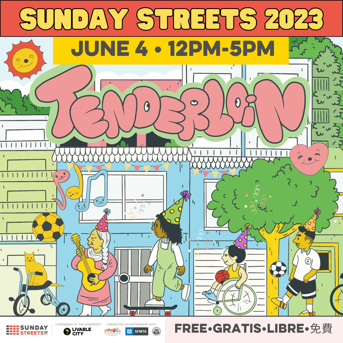 Countdown to this Sunday! Join us for an exciting day as Sunday Streets will open up the streets of Tenderloin for an afternoon of fun for the whole family. 📆 Sunday, June 4th 🕚 12PM - 5PM 📍 Golden Gate Ave btw Hyde & Jones St 🔗 SundayStreetsSF.com/Tenderloin