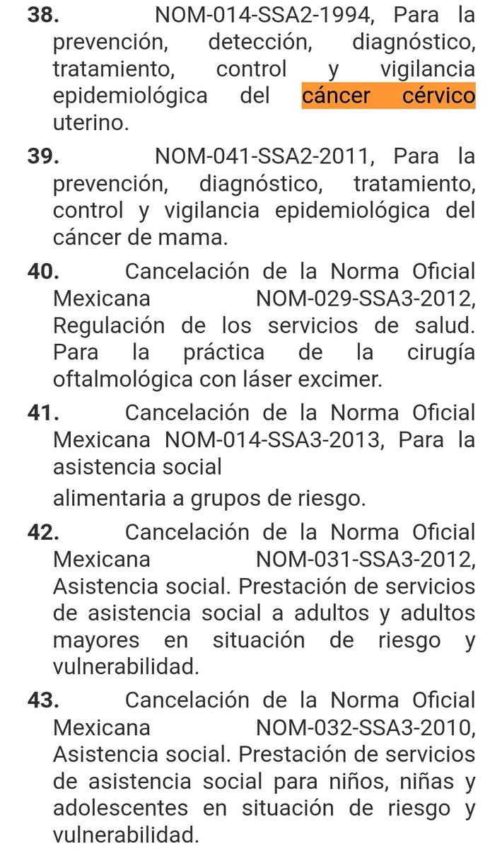 🚨🚨🚨Hoy se anunció que quedan canceladas las Normas Oficiales para la atención del #CáncerdeMama #CáncérCervicouterino, fomentar la #LactanciaMaterna, atención a la #Diabetes entre otros temas 👇

En el <a href="/DOF_SEGOB/">Diario Oficial DOF</a> se publicó el Suplemento del Programa Nacional de