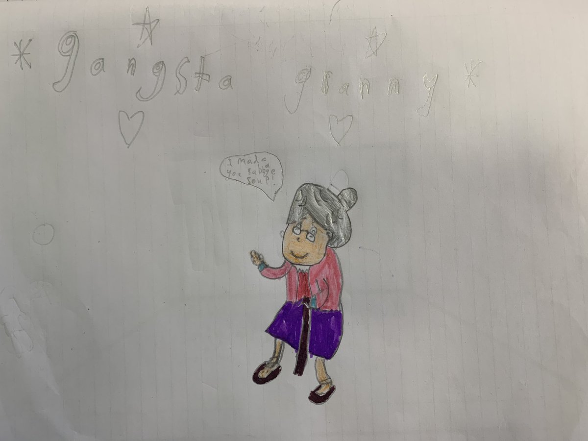 Pukeko_Calvert's tweet photo. Gangsta Granny drawings @ChapterChatNZ https://t.co/PV0zLhqBZX