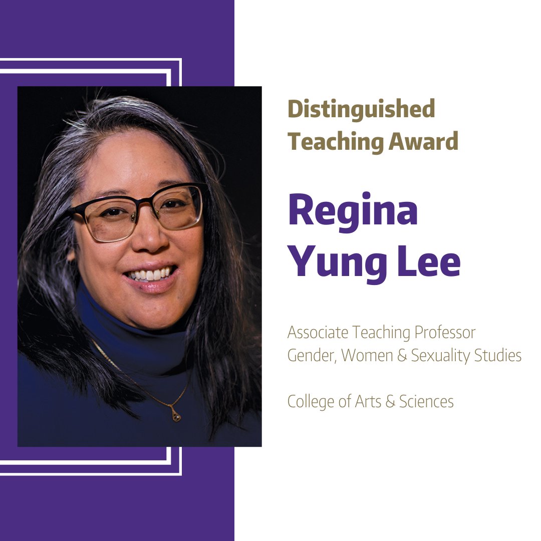 UWArtSci's tweet photo. 🌟 Distinguished Teaching Awards:
Regina Yung Lee, Associate Teaching Professor, @UWGWSS 
Elli Theobald, Assistant Teaching Professor, @UWBiology https://t.co/D9C51q5wLG