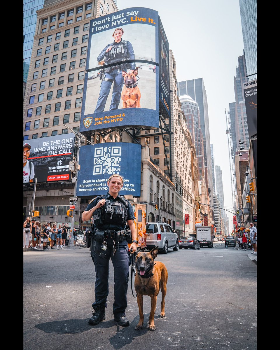 Have you seen our Mounted and Emergency Service Unit K9 Team members pictures in @TimesSquareNYC 

You too can be a part of the #NYPD Bureau of Special Operations one day, but first you must register for the Police Officer exam.