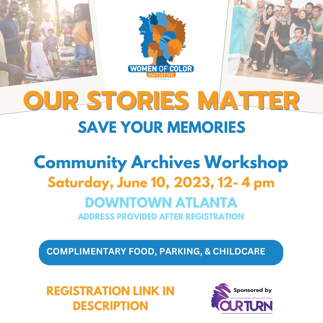 WoCI and Our Turn are co-hosting a Community Archives Workshop so we can Share Our Stories! We hope you'll join us to learn how to preserve your own story, your family's, or your community's. Register at surveymonkey.com/r/communityarc…