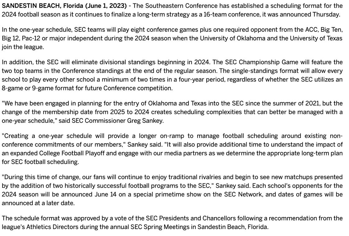 The Rebel Walk on Twitter "Here’s the release from the SEC on the 2024