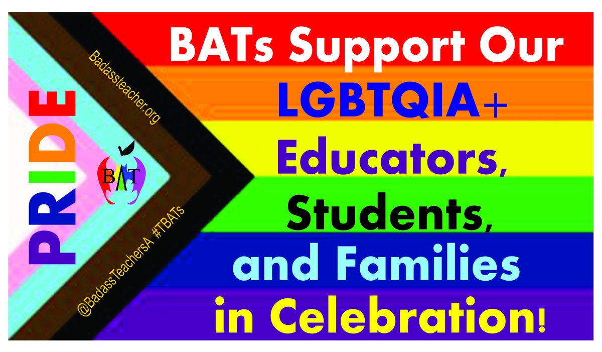 #HappyPrideMonth GLSEN is a good resource. They work to ensure that LGBTQ students are able to learn &amp; grow in a school environment free from bullying &amp; harassment. glsen.org #TBATs <a href="/Wisconsin_BATs/">Wisconsin BATs</a> <a href="/MNBATs1/">MN Badass Teachers</a> <a href="/IndianaBATs/">INBATs</a> <a href="/iowabats/">Iowa BATs</a> <a href="/MissouriBATs/">Missouri BATs</a> <a href="/ArkansasBATsA/">ArkansasBATs</a>