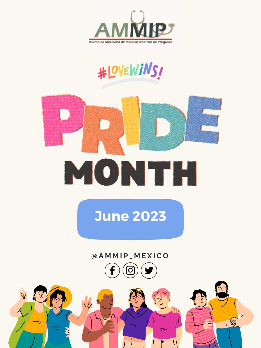 Desde la Asamblea Mexicana de Médicos Internos de Pregrado, celebramos todxs juntxs el mes del orgullo LGBTIQ+❤️🔥, ya que en la vida, y en el área de la salud como médicxs en formación, no hay espacio para el racismo, homofobia y discriminación.