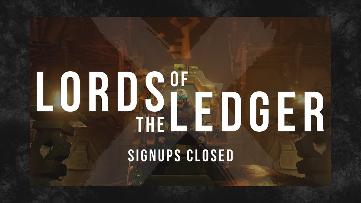 SoV_sot's tweet photo. Signups for our Lords of the Ledger event are now closed! Good luck to all the participants, and happy gold hunting!!

#SeaOfThieves https://t.co/NQD2QEFBRx