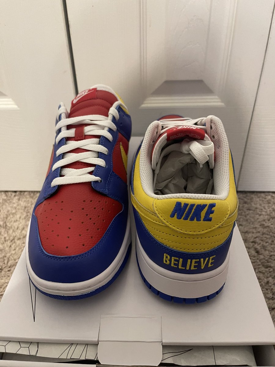 WHunterGross's tweet photo. @VDOOZER What better way to celebrate the season finale of @TedLasso with a pair of @AFCRichmond inspired sneakers. These are in honor of @jasonsudeikis  From one sneakerhead to another. Thank you for everything over the last 3 years. https://t.co/L9mEodw5gN